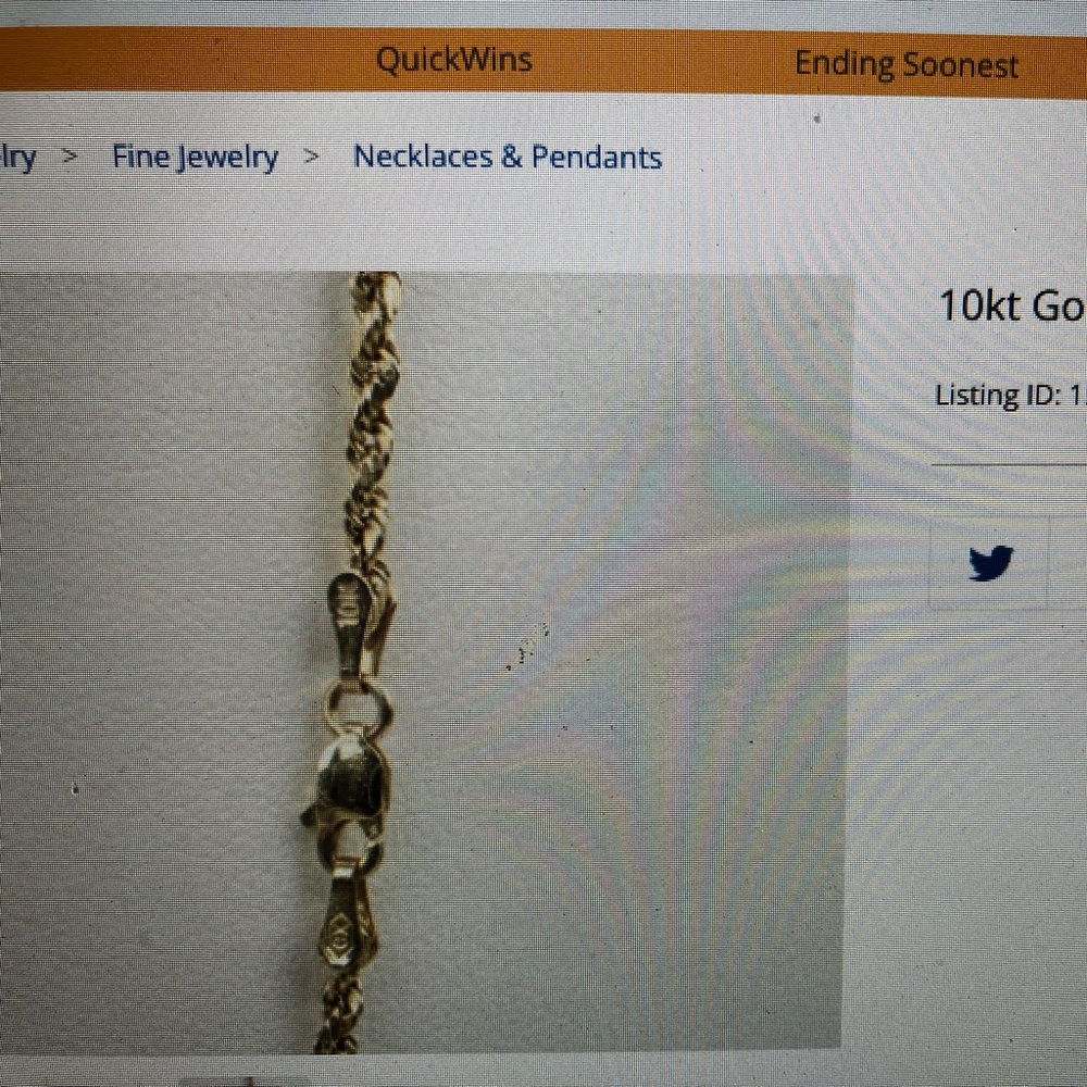 10k gold rope chain 22 inch length